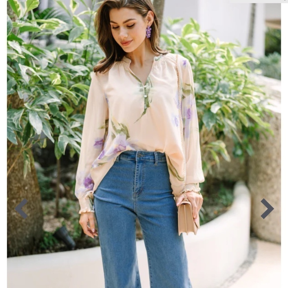 Entro Fresh Start Peach Pink Blouse - Picture 1 of 8